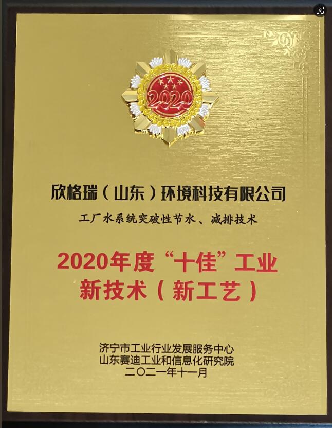 2020年度“十佳”工業新技術（新工藝）